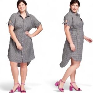 Ava & Viv gingham high low dress 2X